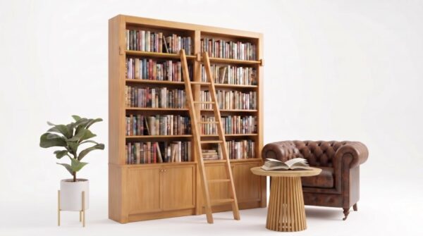 drewniana biblioteczka